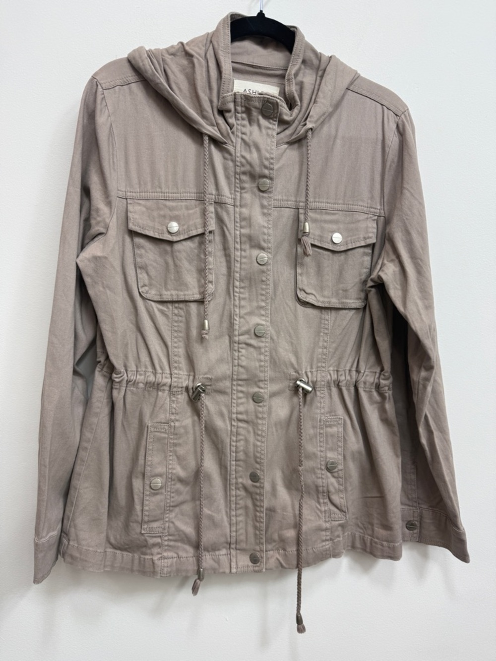 Ashley By 26 International Taupe Open-Front Trench Jacket